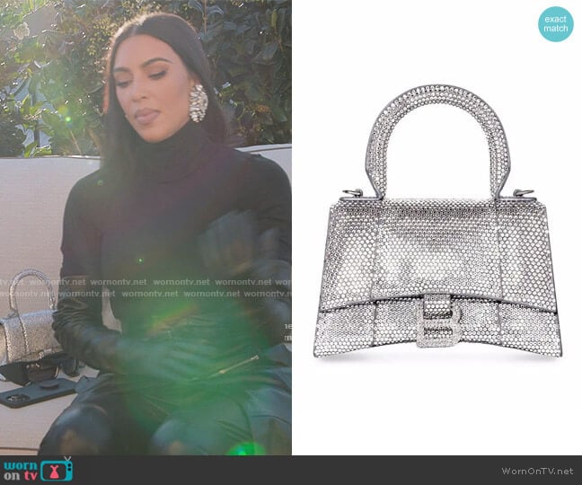 Balenciaga Crystal-embellished Hourglass tote bag worn by Kim Kardashian (Kim Kardashian) on The Kardashians