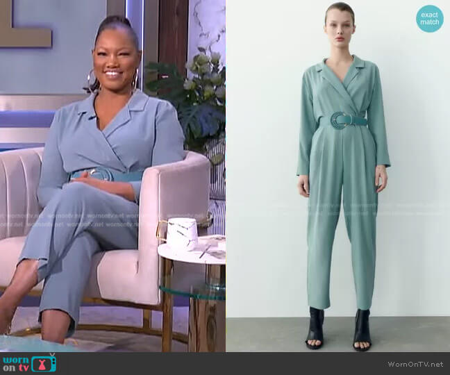 Zara Belted Jumpsuit worn by Garcelle Beauvais on The Real