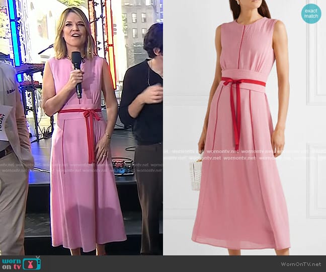 Cefinn Belted Voile Midi Dress worn by Savannah Guthrie on Today