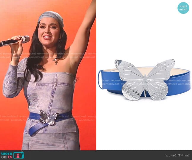 by Blumarine Butterfly Appliqué Belt worn by Katy Perry on American Idol
