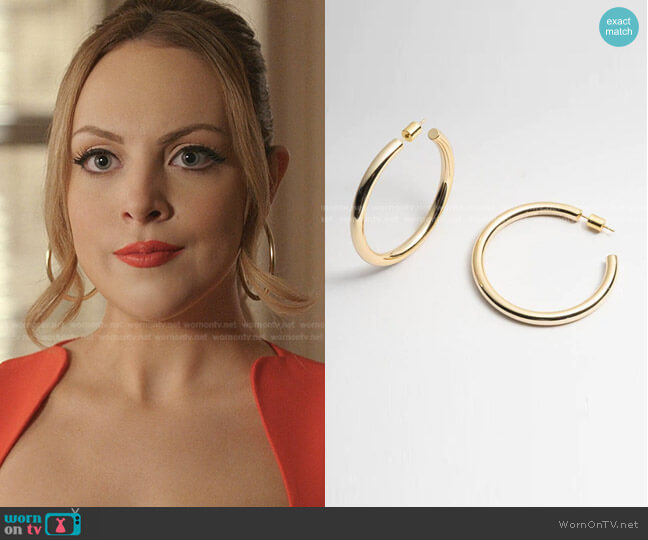 Bonheur Madison Hoop Earrings worn by Fallon Carrington (Elizabeth Gillies) on Dynasty