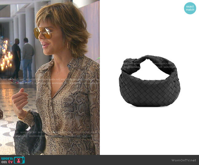 Bottega Veneta Mini Jodie Bag worn by Lisa Rinna on The Real Housewives of Beverly Hills