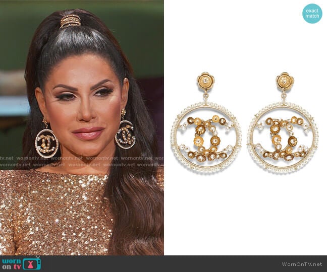 Chanel Crystal Earrings worn by Jennifer Aydin on The Real Housewives of New Jersey