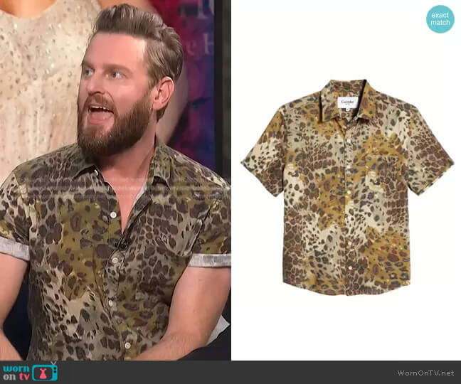 Corridor Camo Animal Print Short Sleeve Linen Button-Up Shirt