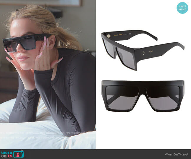 Celine 60mm Flat Top Sunglasses worn by Khloe Kardashian (Khloe Kardashian) on The Kardashians