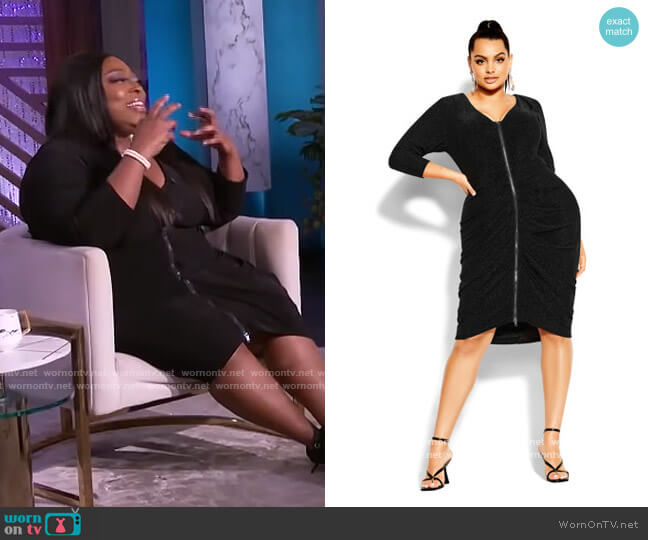 City Chic Zip Front Dress worn by Loni Love on The Real