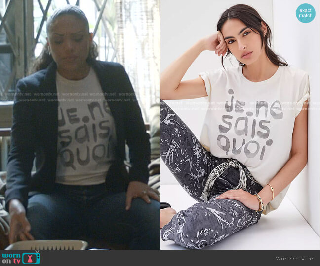Clare V. Je Ne Sais Quoi Graphic Tee worn by Danny James (Jaime Lee Kirchner) on Bull