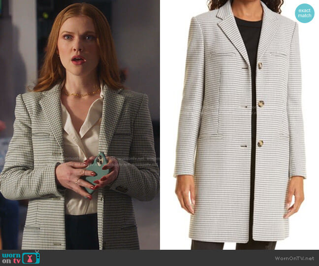Club Monaco Checkered Three-Button Coat worn by Taylor Kelly (Megan West) on 9-1-1