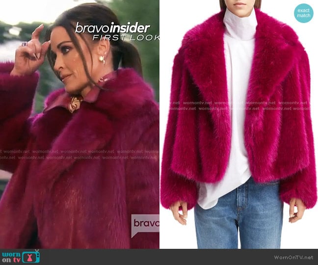 Dries van Noten Faux Fur Teddy Bear Jacket worn by Kyle Richards on The Real Housewives of Beverly Hills
