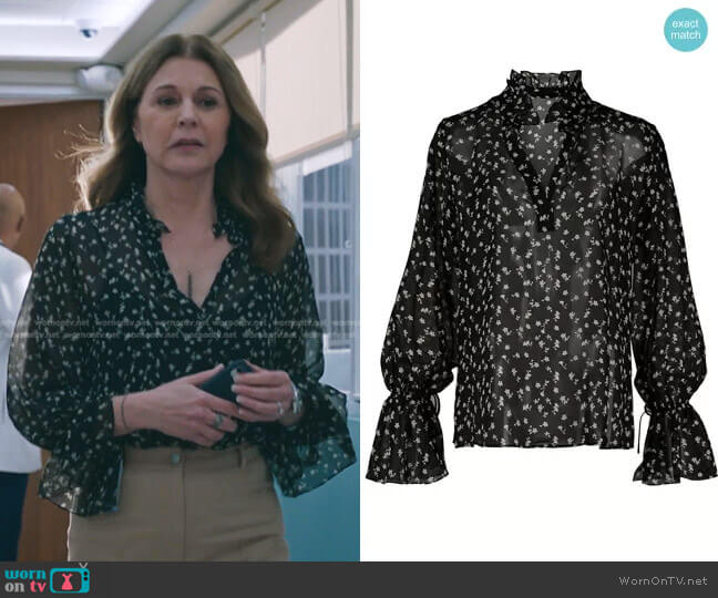 Nili Lotan Demi Top worn by Kit Voss (Jane Leeves) on The Resident