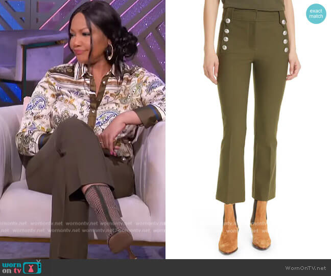 Derek Lam Button Detail Pants worn by Garcelle Beauvais on The Real