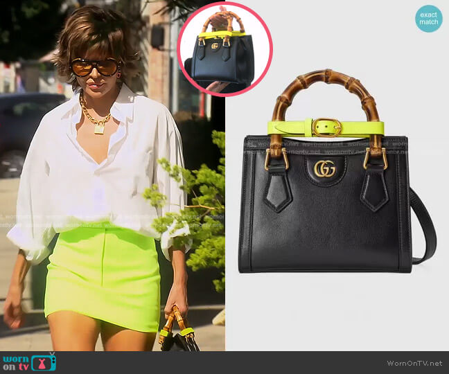 Gucci Diana mini tote bag worn by Lisa Rinna on The Real Housewives of Beverly Hills