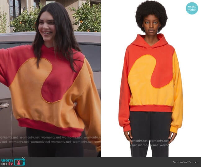 ERL Swirl Embroidered Sweatshirt worn by Kendall Jenner (Kendall Jenner) on The Kardashians