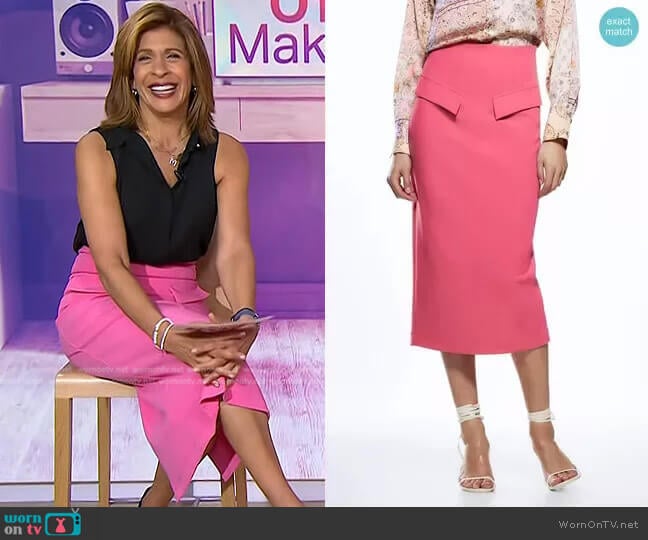 Zara Flap Detail Pencil Skirt worn by Hoda Kotb on Today