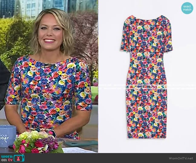 Zara Floral Printed Dress worn by Dylan Dreyer on Today