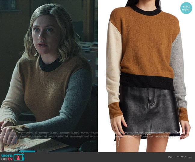 Frame Colorblock Crew Sweater worn by Betty Cooper (Lili Reinhart) on Riverdale