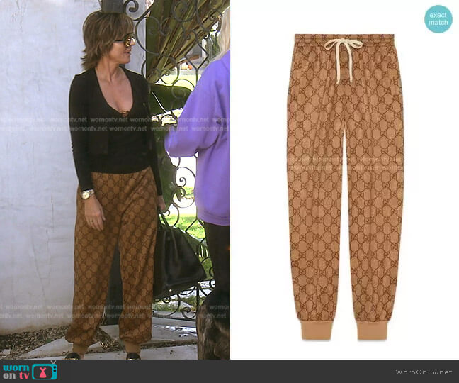 Gucci GG Technical Jersey Jogging Pant worn by Lisa Rinna on The Real Housewives of Beverly Hills