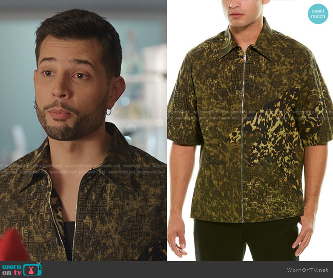 Givenchy Camicia Printed Zipped Shirt worn by Sam Flores (Rafael de la Fuente) on Dynasty