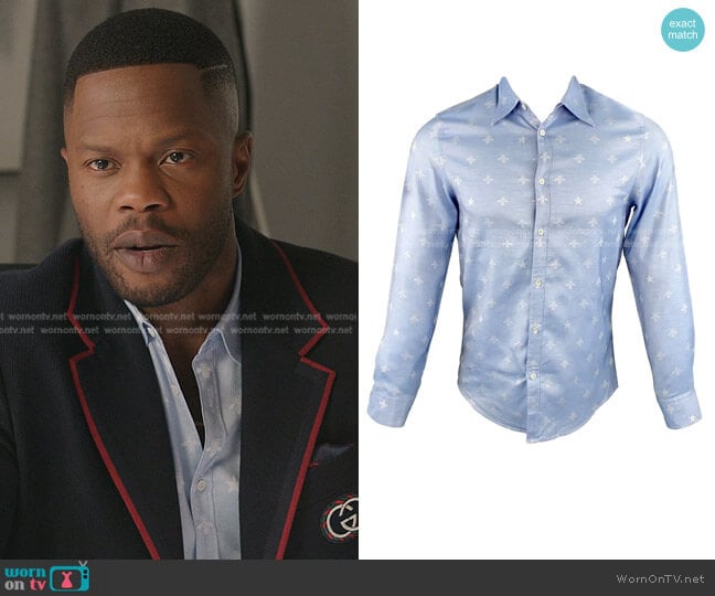 Gucci Jacquard Cotton Button Up Shirt worn by Jeff Colby (Sam Adegoke) on Dynasty