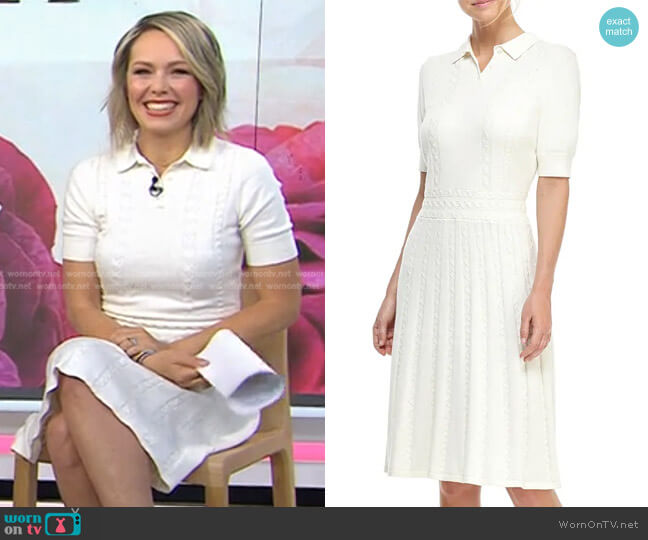 Gal Meets Glam Elliott Cable Knit Polo Sweater Dress worn by Dylan Dreyer on Today