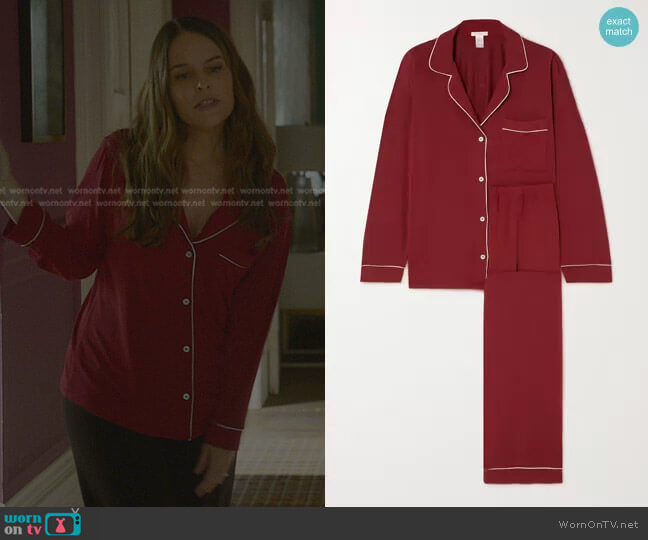Eberjey Gisele Piped Stretch-Modal Pajama Set worn by Isabella Colón (Yara Martinez) on Bull