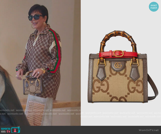 Gucci Diana jumbo GG mini tote bag worn by Kris Jenner (Kris Jenner) on The Kardashians
