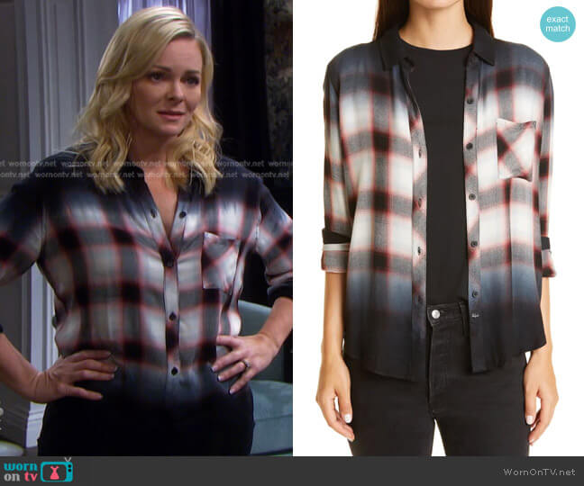 Rails Hunter Ombré Plaid Button-Up Shirt worn by Belle Brady (Martha Madison) on Days of our Lives