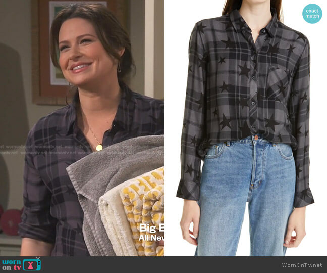 Rails Hunter Shirt in Ash Twilight Stars worn by Jen (Katie Lowes) on How We Roll