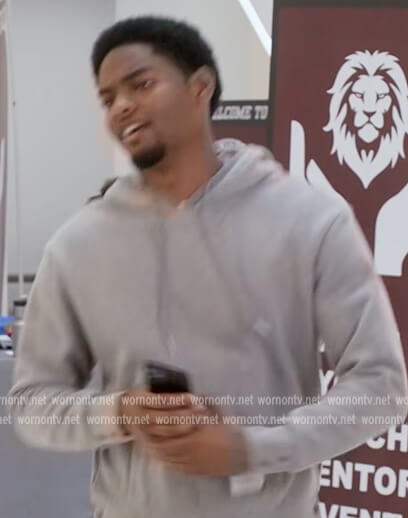 JR’s gray hoodie on All American Homecoming