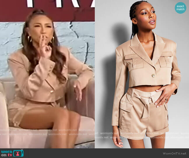 INC International Concepts Jeannie Mai X INC Cropped Utility Blazer