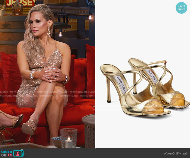 Jimmy Choo Anise 95 worn by Jackie Goldschneider on The Real Housewives of New Jersey