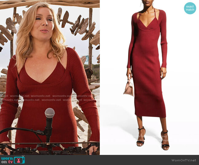 Jonathan Simkhai Liza Compact Rib Scoop-Neck Midi Dress worn by Brianna (June Raphael) on Grace and Frankie