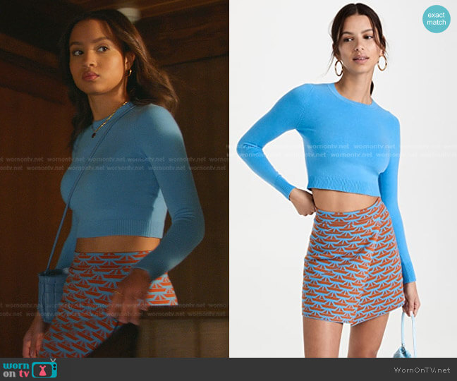 JoosTricot Crop Solid Gloss Sweater worn by May Grant (Corinne Massiah) on 9-1-1