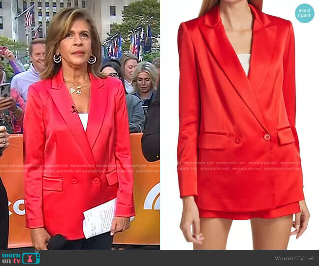 Alice + Olivia Justin Double Breasted Blazer worn by Hoda Kotb on Today