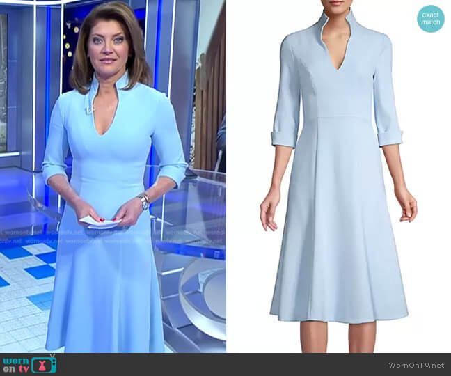 Black Halo Kensington Dress worn by Norah O'Donnell on CBS Evening News