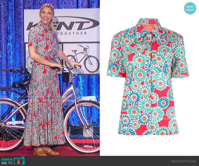 LA Double J Clerk short-sleeve shirt worn by Amanda Kloots on The Talk