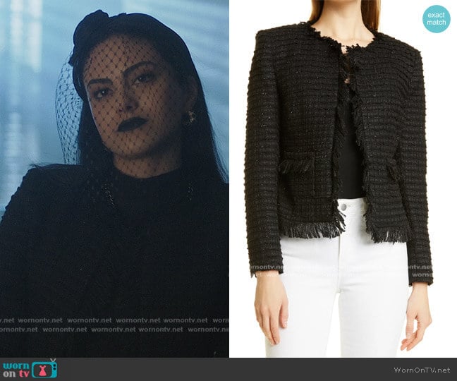 L'Agence Angelina Sequin Tweed Jacket worn by Veronica Lodge (Camila Mendes) on Riverdale