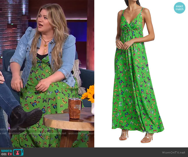 L'Agence Sachi Empire Drawstring Dress worn by Kelly Clarkson on The Kelly Clarkson Show
