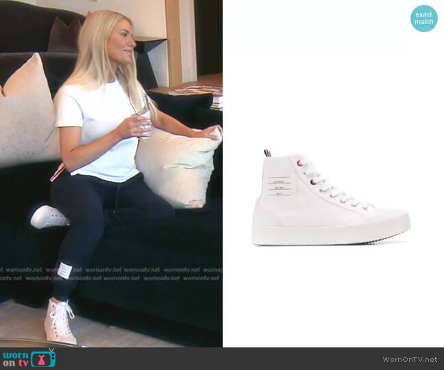 Thom Browne Logo-Patch High-Top Sneakers worn by Dorit Kemsley on The Real Housewives of Beverly Hills