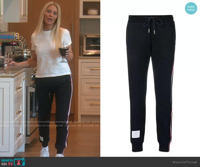 Thom Browne Loopback Stripe Track Pants worn by Dorit Kemsley on The Real Housewives of Beverly Hills