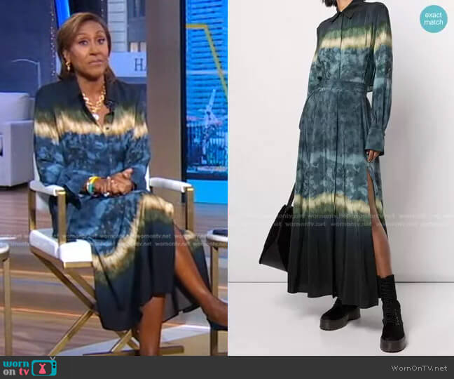 Altuzarra Lucie Tie-Dye Shirtdress worn by Robin Roberts on Good Morning America