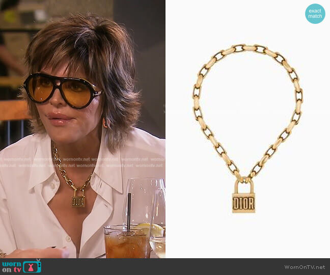 Dior Lucky Locket Necklace worn by Lisa Rinna on The Real Housewives of Beverly Hills