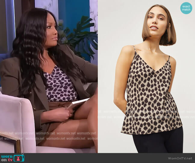 M.M. LaFleur The Lisey Cami in Sahara Print worn by Garcelle Beauvais on The Real
