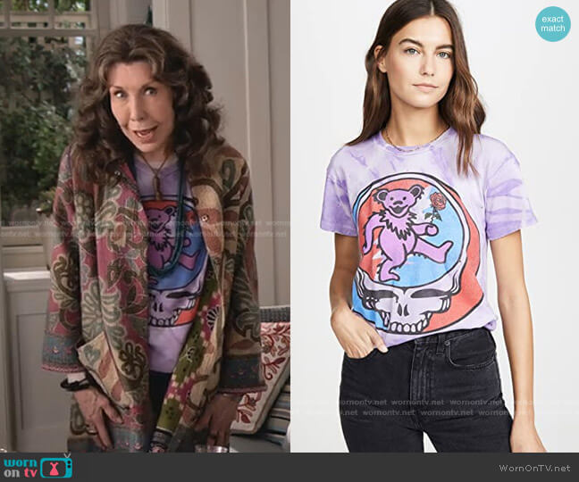 Madeworn Grateful Dead Tie-Dye Tee worn by Frankie (Lily Tomlin) on Grace and Frankie
