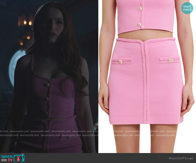 Maje Jadena Skirt worn by Cheryl Blossom (Madelaine Petsch) on Riverdale