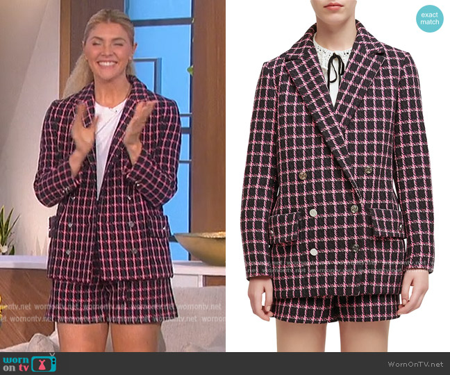 Maje Vitrite Blazer worn by Amanda Kloots on The Talk