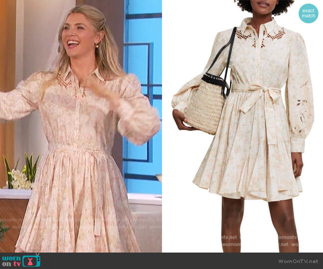 Maje Shirtdress with Small Flower Print worn by Amanda Kloots on The Talk