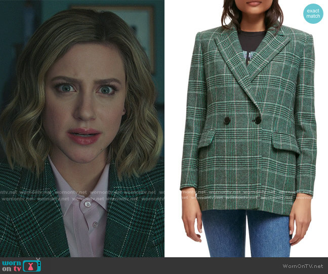 Maje Prince Of Wales Tailored Jacket worn by Betty Cooper (Lili Reinhart) on Riverdale