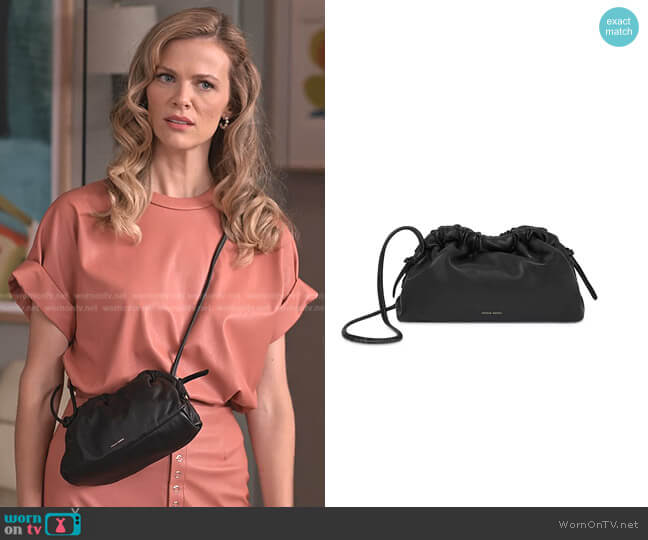 Mansur Gavriel Mini Cloud Clutch worn by Mallory (Brooklyn Decker) on Grace and Frankie