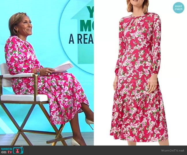 Hobbs London Marilyn Floral Print Dress worn by Robin Roberts on Good Morning America